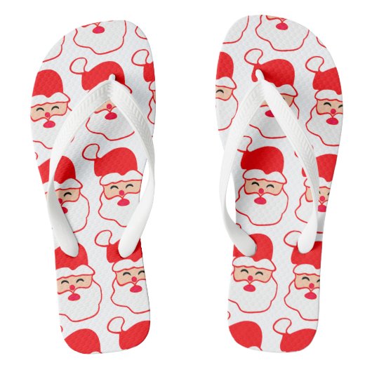 Kerstman patroon teenslippers (Voetbed)