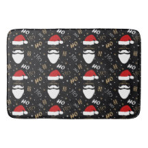 Kerstman Patroon Zwarte Achtergrond met Goud