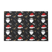 Kerstman Patroon Zwarte Achtergrond met Goud