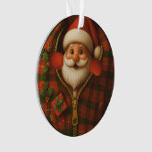 Kerstman Peekaboo Cozy Kerst Ornament (voorkant)