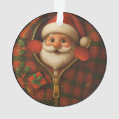 Kerstman Peekaboo Cozy Kerst Ornament (achterkant)