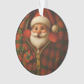 Kerstman Peekaboo Cozy Kerst Ornament (voorkant)