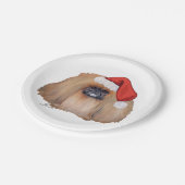 Kerstman Pekingees Papieren Bordje (Gekanteld)