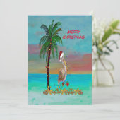 Kerstman pelikaan Flat kerstkaart kunst (Staand voorkant)