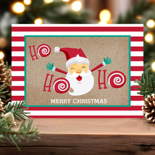 Kerstman Pepermunt Persoonlijke Kerstmis Briefkaart