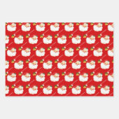 Kerstman, Pepermuntjes, Kerstelf op Rood Inpakpapier Vel (Voorkant 2)
