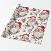 Kerstman Personaliseer Naam Kerst Grootschalige Cadeaupapier (Uitgerold)