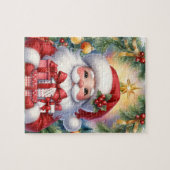 Kerstman Personaliseer Naam Kerstcadeau Legpuzzel (Horizontaal)