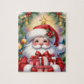 Kerstman Personaliseer Naam Kerstcadeau Legpuzzel (Verticaal)