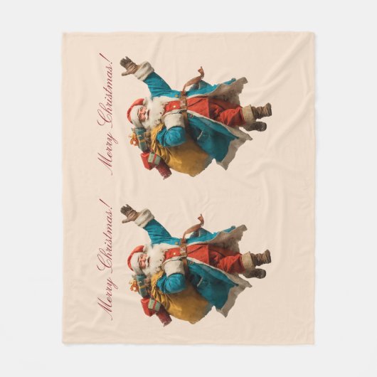 Kerstman Persoonlijk Kerstontwerp Fleece Deken (Voorkant)