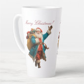 Kerstman Persoonlijk Kerstontwerp Latte Mok (Linkerhoek)