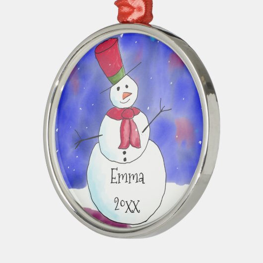 kerstman persoonlijk metalen ornament (Links)