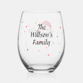Kerstman pet gepersonaliseerde Bulk geschenken Wijnglas Zonder Voet (Achterkant)