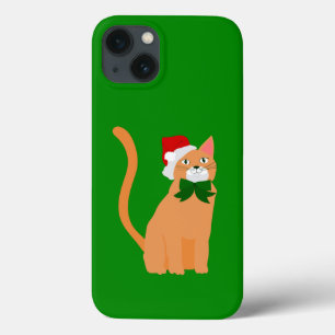 kerstman pet oranje kat Case-Mate iPhone case