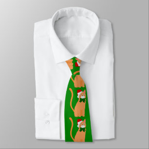 kerstman pet oranje kat stropdas