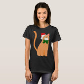 kerstman pet oranje kat t-shirt (Voorkant volledig)