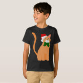 kerstman pet oranje kat t-shirt (Voorkant volledig)