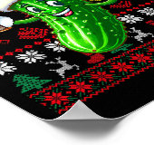 Kerstman Pickle Speelt Honkbal Kerst Speler Vegan  Poster (Hoek)