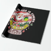 Kerstman Pickleball Kerstmis, Grappige Kerstman Cadeaupapier (Uitgerold)