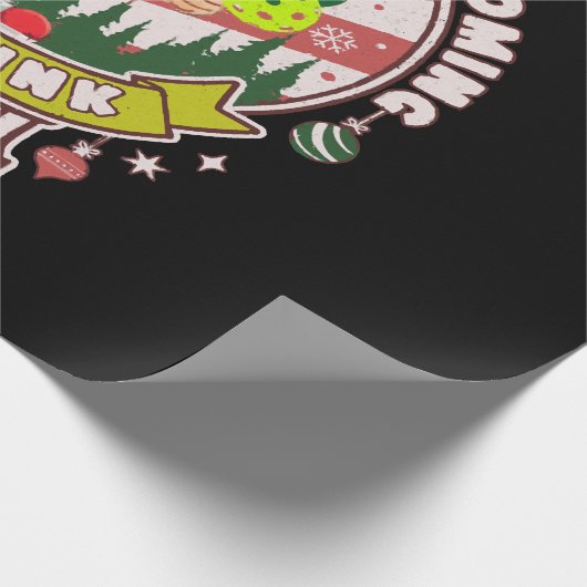 Kerstman Pickleball Kerstmis, Grappige Kerstman Cadeaupapier (Hoek)