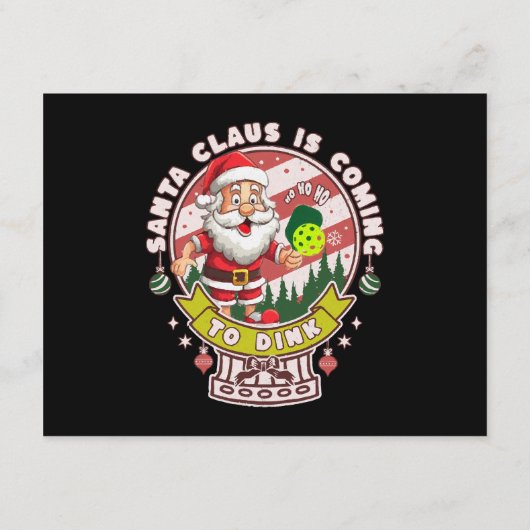 Kerstman Pickleball Kerstmis, Grappige Kerstman Informatiekaartje (Achterkant)