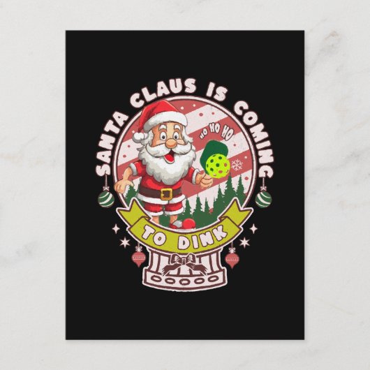Kerstman Pickleball Kerstmis, Grappige Kerstman Informatiekaartje (Voorkant)