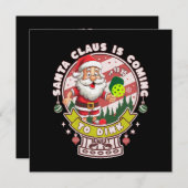 Kerstman Pickleball Kerstmis, Grappige Kerstman Kaart (Voorkant / Achterkant)