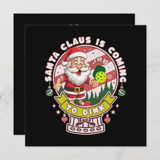 Kerstman Pickleball Kerstmis, Grappige Kerstman Kaart (Voorkant / Achterkant)