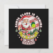 Kerstman Pickleball Kerstmis, Grappige Kerstman Kaart (Achterkant)
