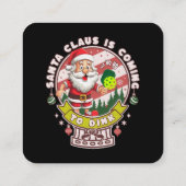 Kerstman Pickleball Kerstmis, Grappige Kerstman Vierkante Visitekaartje (Achterkant)