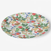 kerstman, pijnbomen, Holly, Sled, Star Papieren Bordje (Gekanteld)