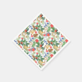 kerstman, pijnbomen, Holly, Sled, Star Servet (Hoek)