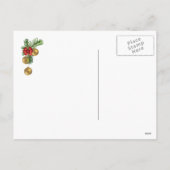  Kerstman, pijnboomkrans, Holly Christmas Feestdagenkaart (Achterkant)