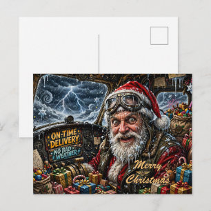 Kerstman Piloot Prettig Kerstfeest Briefkaart