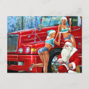  Kerstman & Pin-Ups kerst Briefkaart