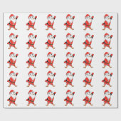 Kerstman Pinguïn Klaar voor Kerstmis Cadeaupapier (Vlak)