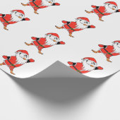 Kerstman Pinguïn Klaar voor Kerstmis Cadeaupapier (Hoek)