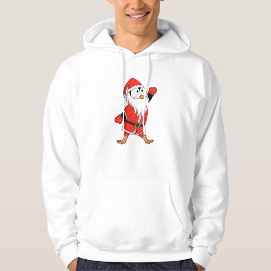 Kerstman Pinguïn Klaar voor Kerstmis Hoodie (Voorkant)