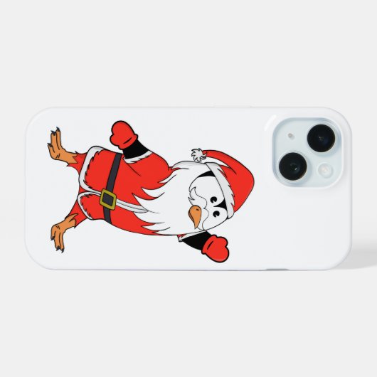 Kerstman Pinguïn Klaar voor Kerstmis iPhone 15 Case (Achterkant horizontaal)