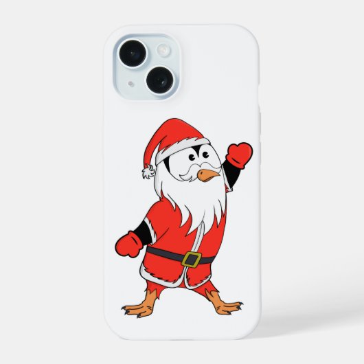 Kerstman Pinguïn Klaar voor Kerstmis iPhone 15 Case (Achterkant)