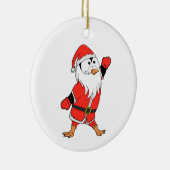 Kerstman Pinguïn Klaar voor Kerstmis Keramisch Ornament (Rechts)
