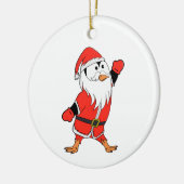 Kerstman Pinguïn Klaar voor Kerstmis Keramisch Ornament (Links)