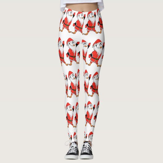 Kerstman Pinguïn Klaar voor Kerstmis Leggings (Voorkant)