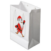 Kerstman Pinguïn Klaar voor Kerstmis Medium Cadeauzakje (Voorkant Gekanteld)