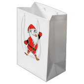Kerstman Pinguïn Klaar voor Kerstmis Medium Cadeauzakje (Achterkant Gekanteld)