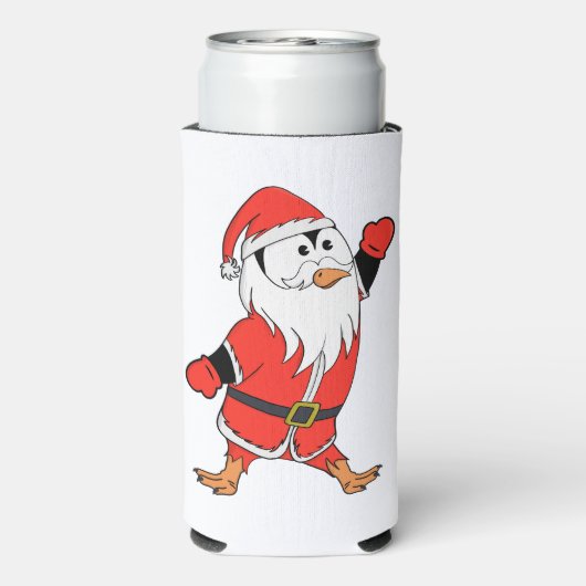 Kerstman Pinguïn Klaar voor Kerstmis Seltzer Blikjeskoeler (Seltzer Achterkant)
