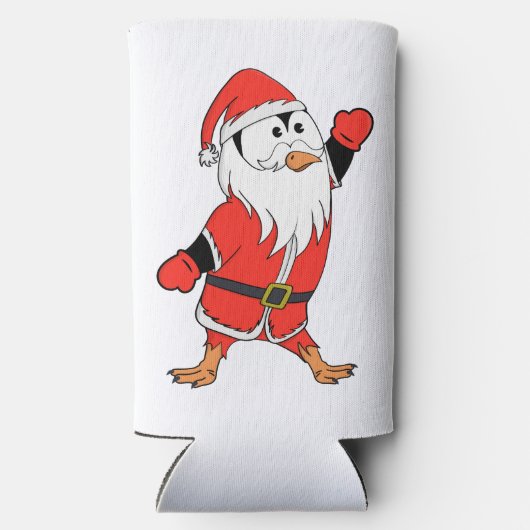 Kerstman Pinguïn Klaar voor Kerstmis Seltzer Blikjeskoeler (Achterkant)