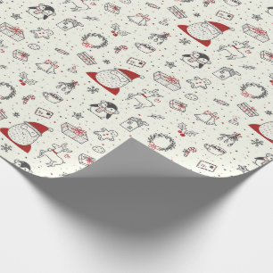 Kerstman, Pinguïns, Rudolph en meer Cadeaupapier