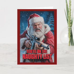 Kerstman Pistool Je Staat Op De Stoute Lijst 2A Kaart