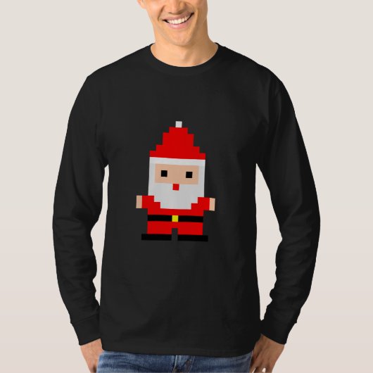 Kerstman Pixel Art 1 T-shirt (Voorkant)